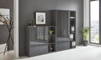 Büromöbel-Set TABOR 4 in anthrazit / anthrazit Hochglanz, Arbeitszimmer Komplett-Set Büro