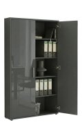 Büromöbel-Set TABOR 4 in anthrazit / anthrazit Hochglanz, Arbeitszimmer Komplett-Set Büro