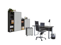Büromöbel-Set TABOR 4 in anthrazit / lichtgrau, Arbeitszimmer Komplett-Set Büro