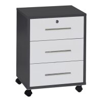 Büromöbel-Set TABOR 4 in anthrazit / weiß Hochglanz, Arbeitszimmer Komplett-Set Büro