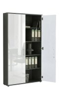 Büromöbel-Set TABOR 4 in anthrazit / weiß Hochglanz, Arbeitszimmer Komplett-Set Büro