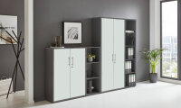Büromöbel-Set TABOR 4 in anthrazit / weiß matt, Arbeitszimmer Komplett-Set Büro
