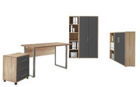 Büromöbel-Set TABOR 4 in Eiche Sonoma / anthrazit matt, Arbeitszimmer Komplett-Set Büro