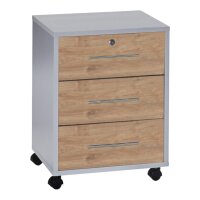 Büromöbel-Set TABOR 4 in lichtgrau / Gold Harbor Oak, Arbeitszimmer Komplett-Set Büro