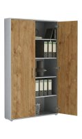 Büromöbel-Set TABOR 4 in lichtgrau / Gold Harbor Oak, Arbeitszimmer Komplett-Set Büro