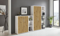 Büromöbel-Set TABOR 4 in weiß / Artisan Eiche, Arbeitszimmer Komplett-Set Büro
