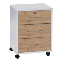 Büromöbel-Set TABOR 4 in weiß / Gold Harbor Oak, Arbeitszimmer Komplett-Set Büro