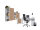Büromöbel-Set TABOR 4 in weiß / Gold Harbor Oak, Arbeitszimmer Komplett-Set Büro