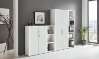 Büromöbel-Set TABOR 4 in weiß / weiß matt, Arbeitszimmer Komplett-Set Büro