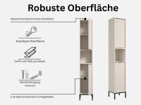 Badezimmer Hochschrank CASTELLO kaschmir Badmöbel 32 cm breit