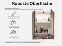 Badezimmer Spiegelschrank CASTELLO kaschmir Badmöbel 60 cm breit