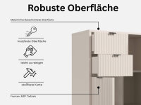 Badezimmer Highboard CASTELLO kaschmir Badmöbel 60 cm breit