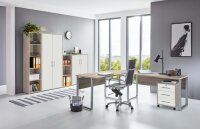 Büromöbel-Set TABOR PRO 4 in Eiche Sonoma / weiß matt, Arbeitszimmer Komplett-Set