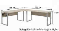Büromöbel-Set TABOR PRO 4 in Eiche Sonoma / weiß matt, Arbeitszimmer Komplett-Set