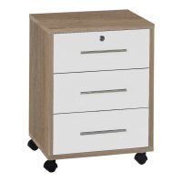 Büromöbel-Set TABOR PRO 4 in Eiche Sonoma / weiß matt, Arbeitszimmer Komplett-Set