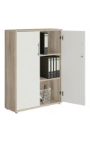 Büromöbel-Set TABOR PRO 4 in Eiche Sonoma / weiß matt, Arbeitszimmer Komplett-Set