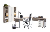 Büromöbel-Set TABOR PRO 3 in Eiche Sonoma / weiß matt, Arbeitszimmer Komplett-Set