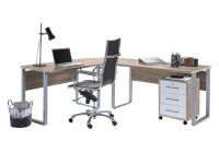 Winkelschreibtisch TABOR inkl. Rollcontainer in Eiche...