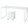 Schreibtisch inkl. Rollcontainer MONTERREY, Glasfront, Glasauflage, 160 cm breit