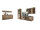 Wohnwand Anbauwand BELLINZONA, Viking Oak Nature Nb. / graphit, Soft-Close, LED-Beleuchtung