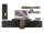 Wohnwand Anbauwand MEDIANA 2, in graphit / Haveleiche Cognac Nb., Soft-Close, LED-Beleuchtung