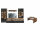 Wohnwand Anbauwand SONARE, Eiche Altholz Nb. / Hirnholz, schwarz MDF, inkl. LED-Beleuchtung