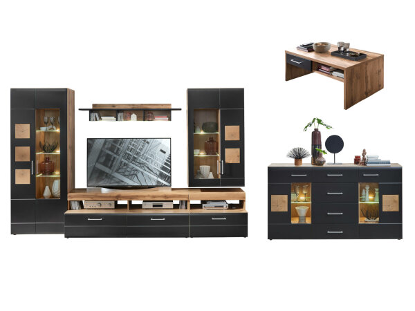 Wohnwand + Couchtisch + Sideboard