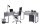 Winkelschreibtisch TABOR inkl. Rollcontainer, wechselseitige Montage, 205x177 cm